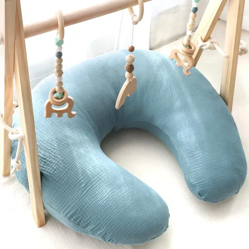 Miniatura 5 de Hooyax Juego de 2 fundas de almohada de muselina de lactancia, suaves y transpirables, fundas de lactancia para almohadas de lactancia, adorable