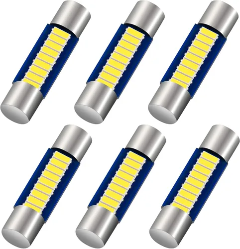 Miniatura 8 de Bombilla LED Festoon de 1.102 in y 1.142 in para automóvil, 6614F 6612F, 1.15 pulgadas 6SMD 2835 chips 6641 LED bombilla para interior de automóvil