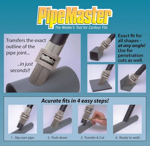 Miniatura 4 de P-100 (Tubería de 1" y Tubo de 1-5/16" D.E.) – Herramienta de Calibre de Contorno PipeMaster para Montaje de Tuberías y Tubos – Muescador