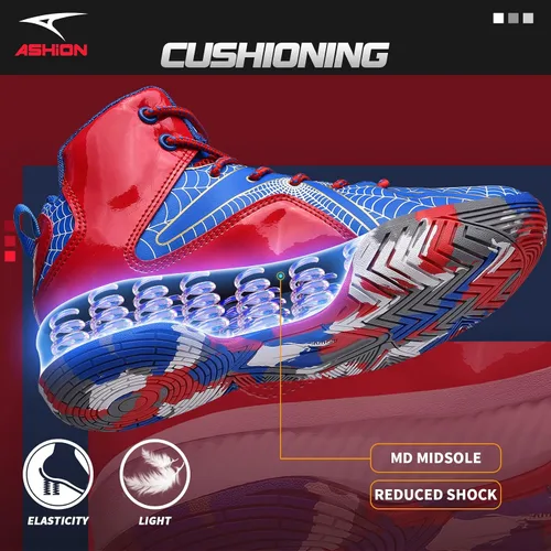 Miniatura 4 de ASHION Zapatos de baloncesto unisex para niños y niñas, tenis de caña alta, transpirables, con amortiguación al aire libre, zapatos deportivos
