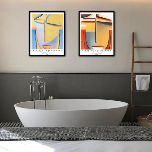 Miniatura 4 de Berkin Arts Juego de 4 impresiones artísticas sin marco, arte giclée de 8 x 10 pulgadas, arte geométrico abstracto, decoración del hogar, pintura