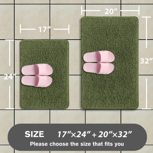 Miniatura 390 de Alfombra de baño pequeña de 12 x 18 pulgadas, lavable y absorbente, antideslizante, alfombra de baño de felpilla gruesa y suave para baño, ducha