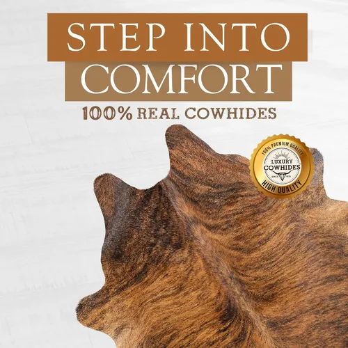 Miniatura 3 de Sunshine Cowhides Alfombra de piel de vaca rojiza 100% genuina, estilo moderno, alfombra de piel de animal y alfombra para suelo, para sala