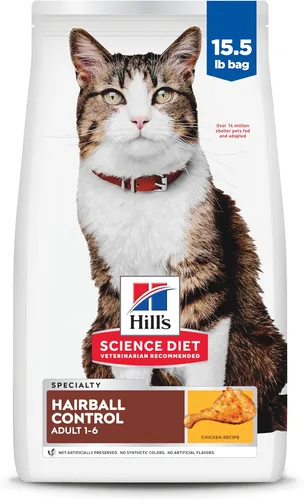 Alimento seco para gatos Hill's Science, control de bolas de pelo, Adultos 1-6, apoyo para el control de bolas de pelo, receta de pollo, bolsa de 7