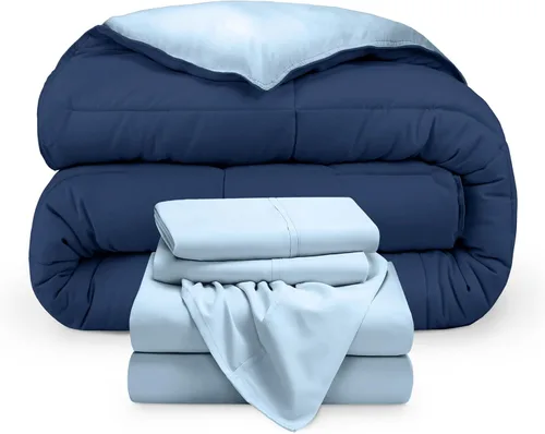 Miniatura 11 de Bare Home - Juego de edredón reversible y sábanas en una bolsa - Individual - Alternativa al plumón - Suave - Juego de ropa de cama