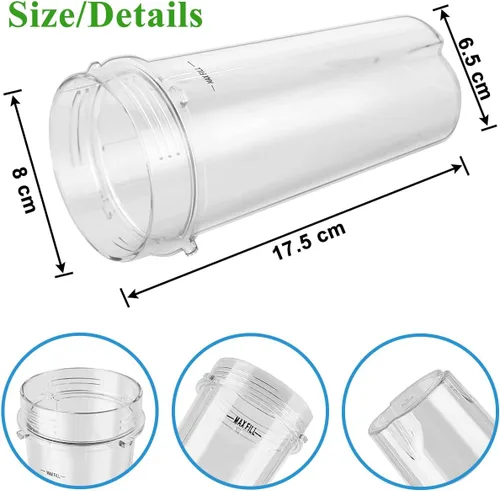 Miniatura 2 de Paquete de 2 vasos de 16 onzas para licuadora Ninja BL660/BL740 30/BL770/BL770AMZ/BL771/BL773CO/BL780/BL810/Fit Compact Personal Blender