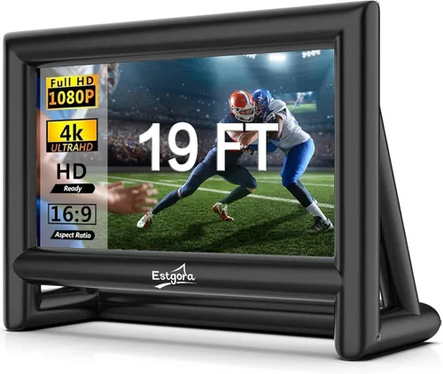 Miniatura 9 de Estgora Pantalla de cine inflable de 24 pies, pantalla de proyector inflable para exteriores, pantalla de proyector inflable con soplador de aire