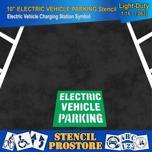 Miniatura 3 de Plantillas de pavimento – 10 pulgadas – Plantilla de estacionamiento eléctrico para vehículos – 38 x 50 x 1/16 pulgadas (63 mil) – Ligero