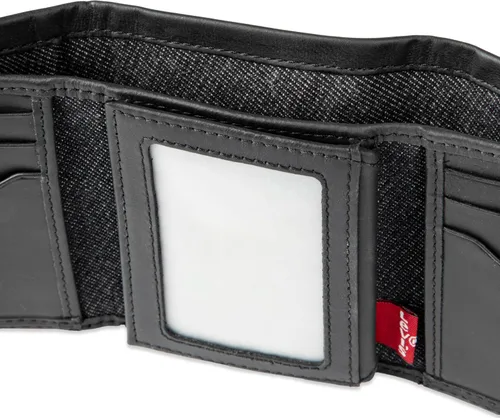 Miniatura 54 de Levi's Billetera triple para hombre, elegante y delgada, incluye ventana de identificación y tarjetero de crédito