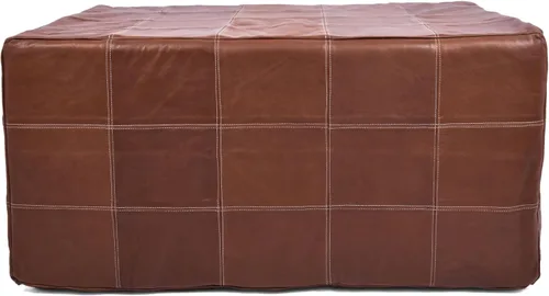 Miniatura 12 de Marrakesh Gallery - Funda de puf marroquí, otomana redonda y grande de piel, decoración bohemia para sala de estar, reposapies, sin relleno