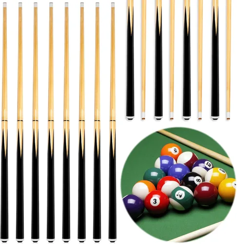 Wettarn Pool Sticks 2 Piece 58 Inch Bar Billiard Pool Cue Table 12 oz 13 mm Glue for Tips Hardwood Wooden Cue Sticks Gift for Adults, Beginner, Men,