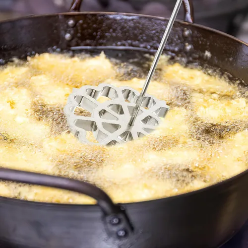 Miniatura 9 de IMIKEYA Juego de Rosetas Timbal de Aluminio Molde para Gofres con Mango de Madera Molde para Prensar Ravioli Empanada Molde para Bunuelos Galleta