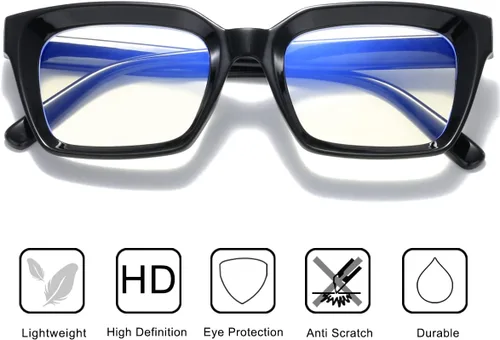 Miniatura 3 de Lentes de bloqueo de luz azul, para lectura en computadora, juegos, televisión, teléfonos, gafas para mujeres y hombres, marco cuadrado grueso 2105