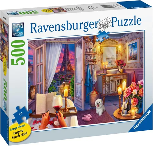Miniatura 2 de Ravensburger Rompecabezas de baño acogedor – 500 piezas de gran formato Apto para adultos Tecnología única Softclick vibrante y sin