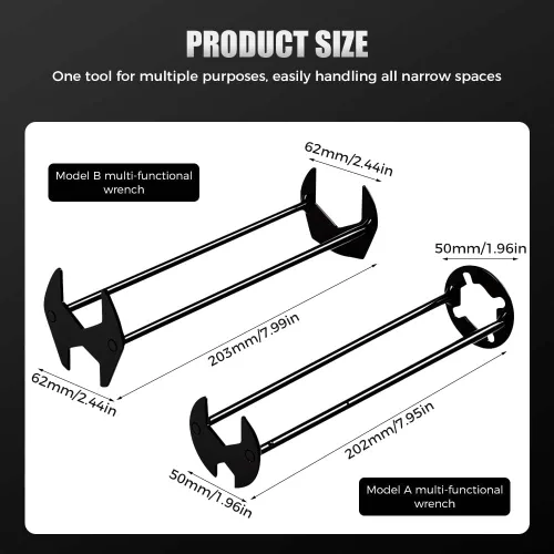 Miniatura 6 de 2 Piezas Llave Multifuncional para Fregadero, Herramienta de Llave para Grifo de Fregadero Herramienta de Fontanería, Llave para Grifo de Fregadero