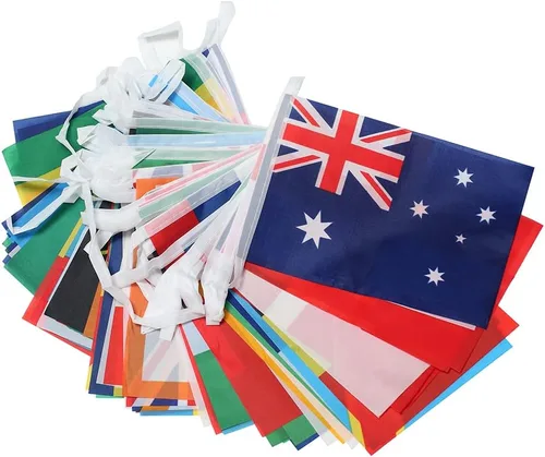 Miniatura 3 de Banderas de 100 países, bandera nacional de cadena internacional, bandera de países del mundo en todos los continentes, eventos deportivos