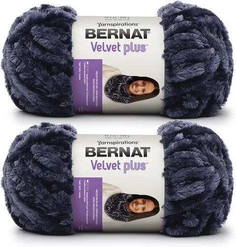 Miniatura 30 de Bernat Hilo de terciopelo Blackbird – Paquete de 2 unidades de 10.5 onzas – Poliéster – 5 voluminosos – 315 yardas – Tejido/ganchillo