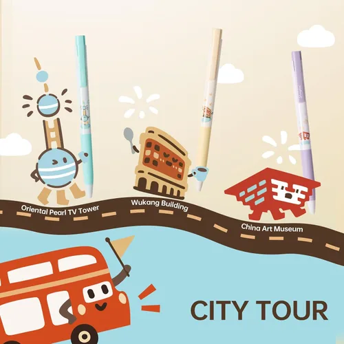 Miniatura 2 de Kaco K7 SHANGHAI City - Bolígrafos de tinta de gel, 3 bolígrafos de tinta negra, punta fina de 0.020 in, longitud de escritura de hasta 1,968.5 ft
