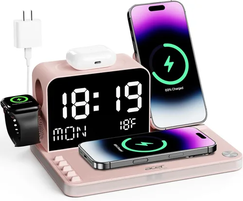 Miniatura 12 de Acer Estación de carga inalámbrica 7 en 1: Soporte de carga para múltiples dispositivos para Apple - iPhone 16 15 14 13 12 Pro Max Apple Watch