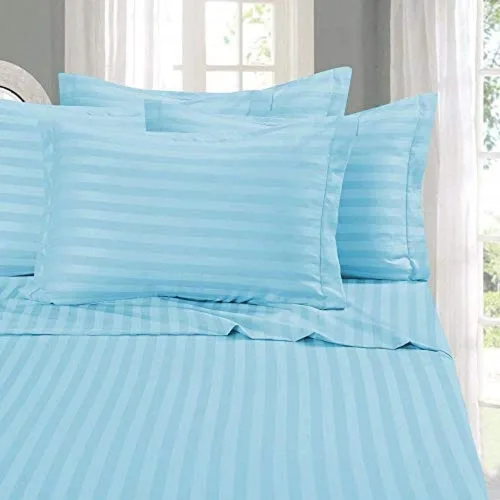 Elegant Comfort 1500 Premier resistente a las arrugas y a la decoloración, juego de sábanas de lujo suave y sedoso de calidad de hotel a rayas de