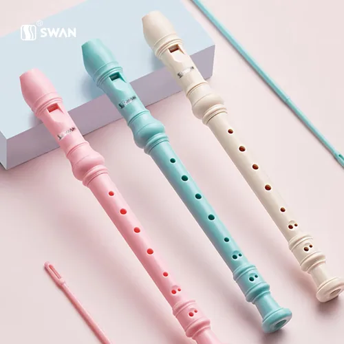 Miniatura 7 de SWAN Grabadora soprano para estudiantes principiantes – Flauta de 8 agujeros desmontable 3 piezas ABS descante grabadores con varilla de limpieza