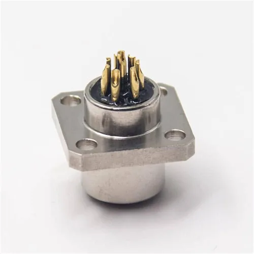 Miniatura 3 de Elecbee M12 conector hembra 8 Pin Socket 4 agujero brida montaje soldadura taza para cable
