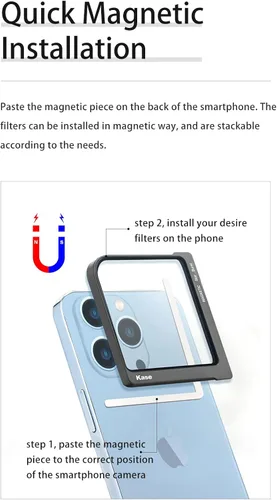 Miniatura 2 de Kase ND1000 10 parada ND Universal Magnetic Smartphone Filtro Vidrio Óptico