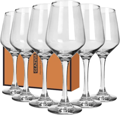 Miniatura 15 de Juego de 6 copas de vino ámbar con tallo de 12 onzas, gruesas y coloridas, aptas para lavavajillas, para rojo o blanco, regalo para fiestas