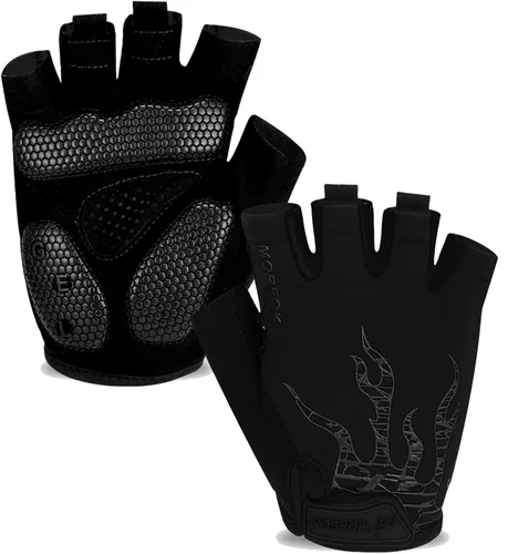 MOREOK Guantes de Ciclismo, Guantes de Bicicleta para HombresMujeres - Almohadilla de Gel de 5MM Guantes de Bicicleta de Medio Dedo para