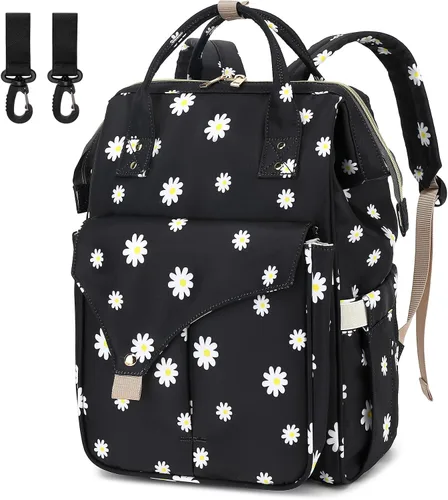 Miniatura 15 de Mochila de pañales de mariposa para bebés, niñas y niños, gran capacidad, multifuncional, impermeable, para maternidad, con correas para cochecito