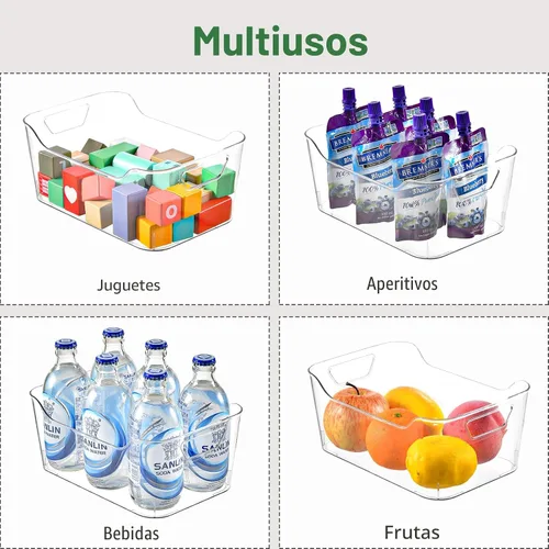 Miniatura 5 de Paquete de 12 Contenedores de Almacenamiento de Plástico Transparente, Organizadores y Almacenamiento de Despensa, Contenedores Organizadores