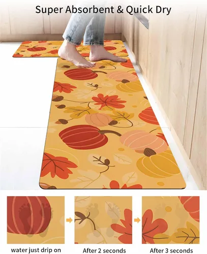 Miniatura 4 de Tapete de baño de calabaza para bañera, antideslizante, de secado rápido y absorbente, de tierra de diatomeas, tapete de cocina, tapete de cocina