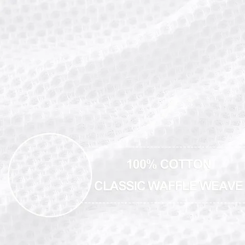 Miniatura 20 de Homaxy Trapos de cocina de 100% algodón, tejido de punto gofre, ultrasuaves, absorbentes y de secado rápido, 12 x 12 pulgadas, paquete de 6, blanco