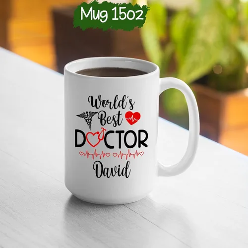 Miniatura 6 de Tazas personalizadas del mejor médico del mundo, tazas de café personalizadas con nombre, tazas de té personalizadas para médico, regalos de Taza