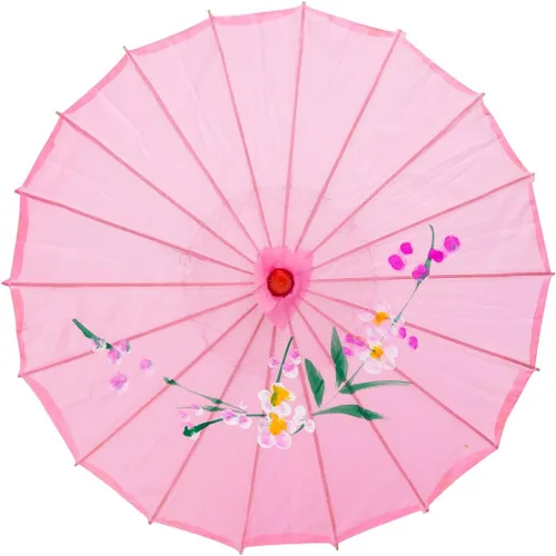 Miniatura 8 de Sombrilla japonesa china de 22" para niños, para bodas, fotografía, disfraces, cosplay, decoración y otros eventos Blanco