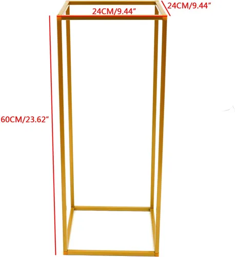 Miniatura 4 de DouSeiAi 10 piezas de mesa de metal para mesas de boda, plantas, jarrón dorado alto, columna geométrica de flores para decoración de bodas, fiestas