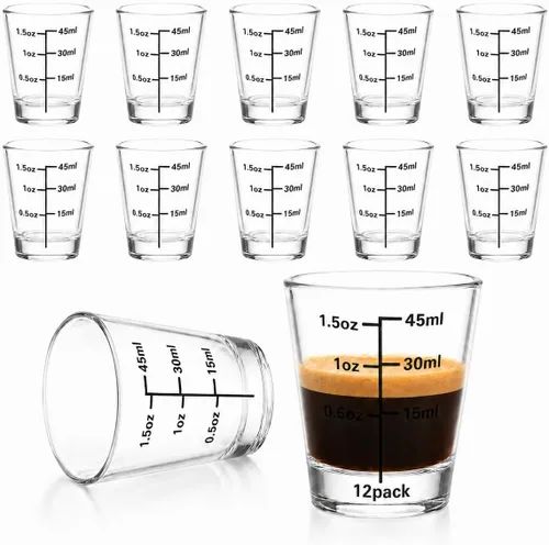 Miniatura 13 de Vasos de chupito de 2 onzas de alto, paquete de 18 vasos transparentes de 3.9 pulgadas para whisky, tequila, vodka, espresso, vasos de chupito