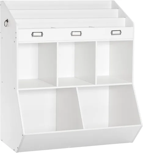 Miniatura 10 de HOOBRO Estantería para niños, organizador de almacenamiento para juguetes, estantería para niños, 5 compartimentos y 3 estantes de 3 niveles