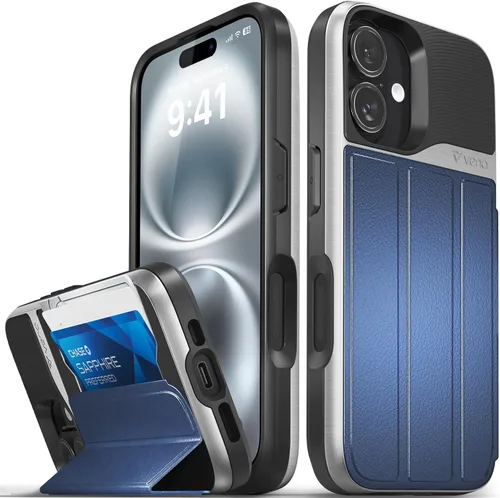 Miniatura 39 de VENA vCommute Funda tipo cartera compatible con Apple iPhone 14 (15.5 cm), funda de cuero con tapa plegable, tarjetero con función de soporte