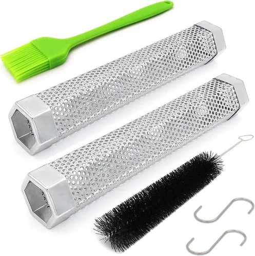 Miniatura 6 de Tubo ahumador de pellets de 12 pulgadas para parrilla de pellets, paquete de 2, generador de ahumador frío para barbacoa, tubo de pellets de madera