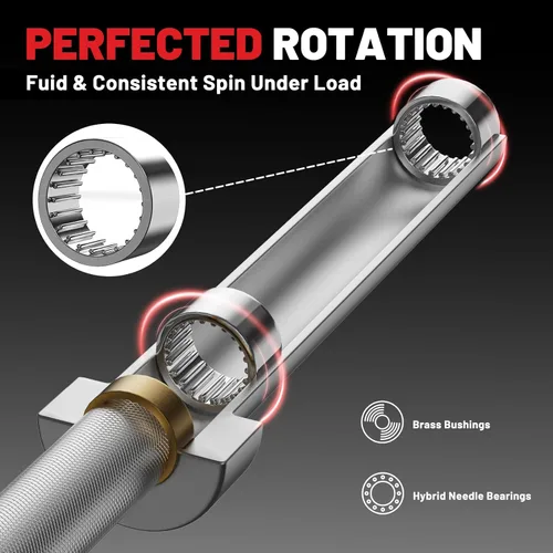 Miniatura 4 de PAPABABE 7FT Olympic Barbell 45 lb Barbell 2 INCH 1000lbs/1500lbs Capacity Olympic Bar with Moderate Knurling For Squats Curls Deadlifts Barra