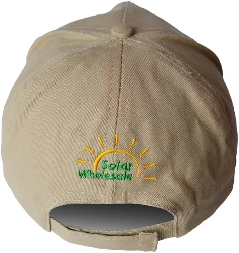 Miniatura 3 de Solaration 7001 Sombrero de abanico beige con panel solar en la parte delantera de la tapa