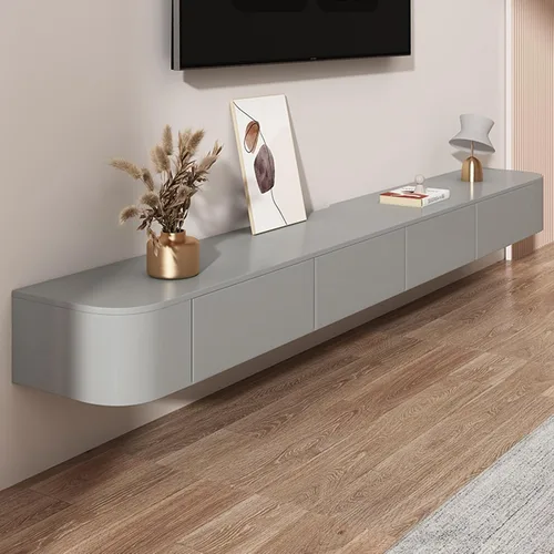 Miniatura 15 de Soporte flotante de TV - Consola multimedia montada en la pared con 2 cajones, centro de entretenimiento flotante, gabinete de TV, estante