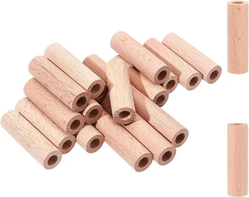 Miniatura 23 de NBEADS 100 piezas de madera sin terminar de 1.96 pulgadas con forma de anillos, adornos circulares, rebanadas de madera en blanco para pintura