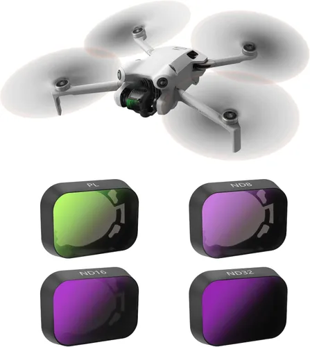 Juego de filtros ND para DJI Mini 3/Mini 3 Pro Drone, paquete de 4 filtros de densidad neutra PL ND8 ND16 ND32, vidrio óptico HD multicapa con marco