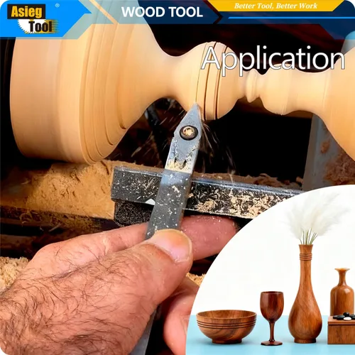 Miniatura 6 de Herramienta de torneado de madera de 19.68 pulgadas, afilada para detallador, torno con punta de carburo, cincel, cuchillas de barra
