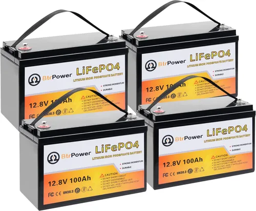Miniatura 12 de Batería de litio de 12 V, batería LiFePO4 de ciclo profundo de 5000+ con BMS integrado de 100 A para almacenamiento en el hogar, motor de pesca por