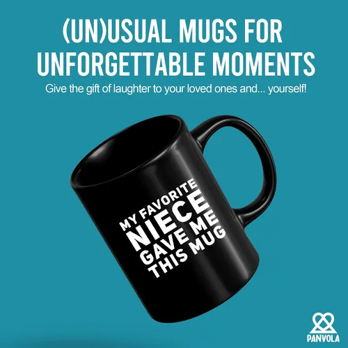 Miniatura 2 de Panvola Mi Sobrina Favorita Me Dio Esta Taza - Taza Divertida para Tío y Tía, Regalos de Sobrina y Sobrino, Día de la Madre, Día del Padre, Negro