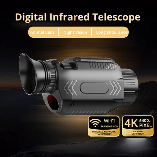 Miniatura 2 de Yoidesu Monocular de visión nocturna, telescopio monocular infrarrojo digital 4K 64MP, zoom digital 28X HD telescopio de alta potencia para la vida