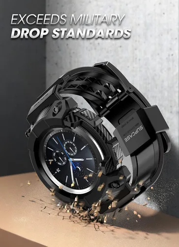 Miniatura 6 de SUPCASE [Unicorn Beetle Pro] Serie de funda para Galaxy Watch 3 [45mm] lanzamiento 2020, funda protectora resistente con correas Negro